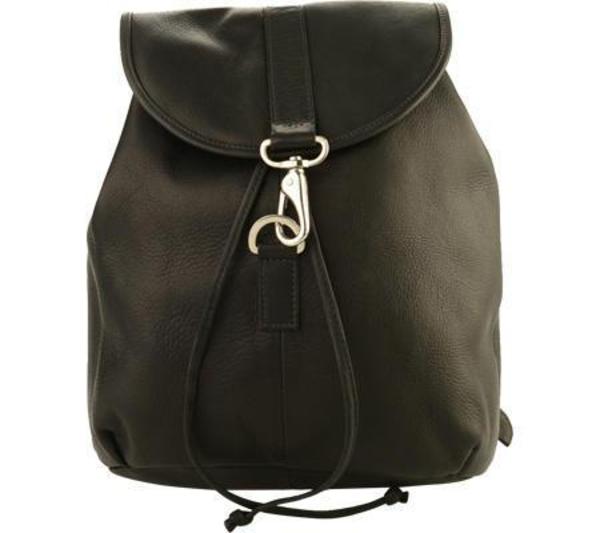 ピエル レザー メンズ バックパック・リュックサック バッグ Piel Leather Medium Drawstring Backpack Black