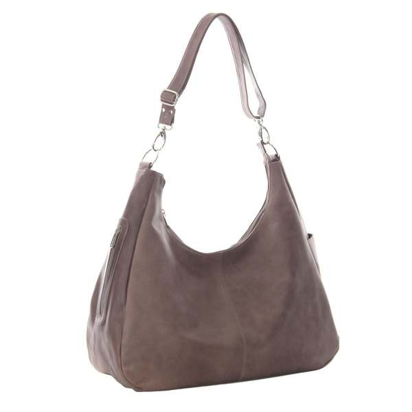 ピエル レザー メンズ ショルダーバッグ バッグ Piel Leather Large Crossbody/Hobo Shoulder Bag Charcoal