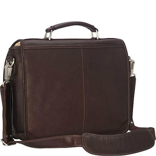 ピエル レザー メンズ ビジネス系 バッグ Piel Leather Small Flap-Over Laptop Brief Black