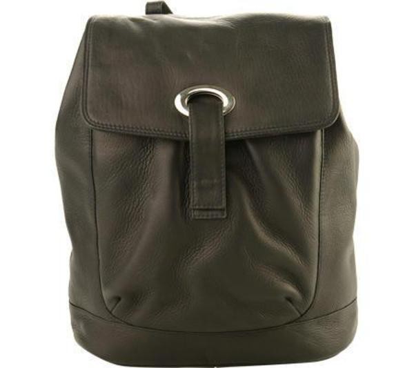 ピエル レザー メンズ バックパック・リュックサック バッグ Piel Leather Large Oval Loop Backpack Black