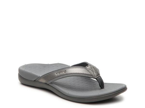 バイオニック レディース サンダル シューズ Tide II Flip Flop Pewter Metallic