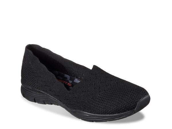 スケッチャーズ レディース スリッポン・ローファー シューズ Scallop Collar Slip-On Black