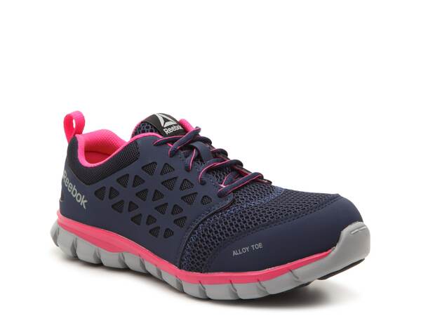 リーボック レディース スニーカー シューズ Sublite Steel Toe Work Sneaker Navy/Pinkの通販は