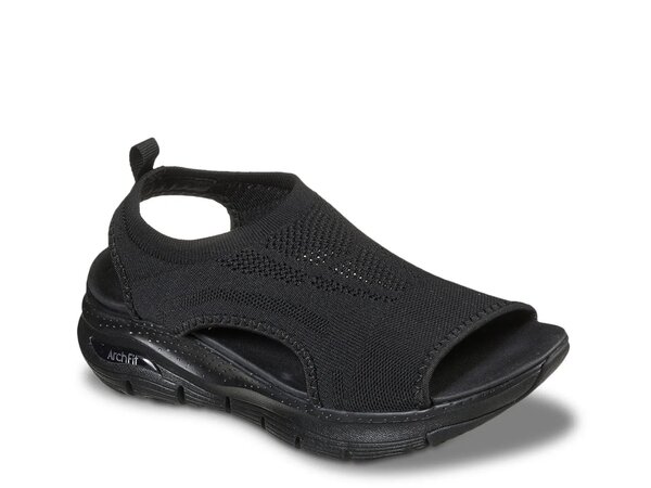 スケッチャーズ レディース サンダル シューズ Cali Catch Arch Fit Wedge Sandal Black