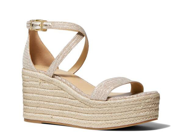 マイケルコース レディース サンダル シューズ Serena Wedge Espadrille Sandal Pale Gold