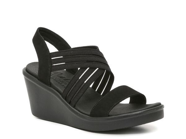 スケッチャーズ レディース サンダル シューズ Rumble On Wedge Sandal Black