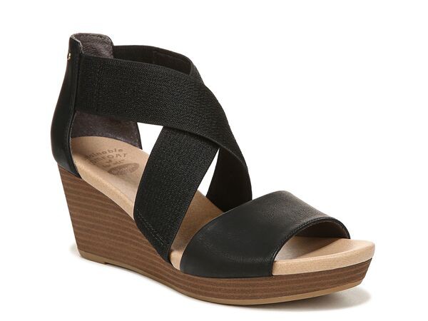 ドクター・ショール レディース サンダル シューズ Barton Wedge Sandal Black Synthetic