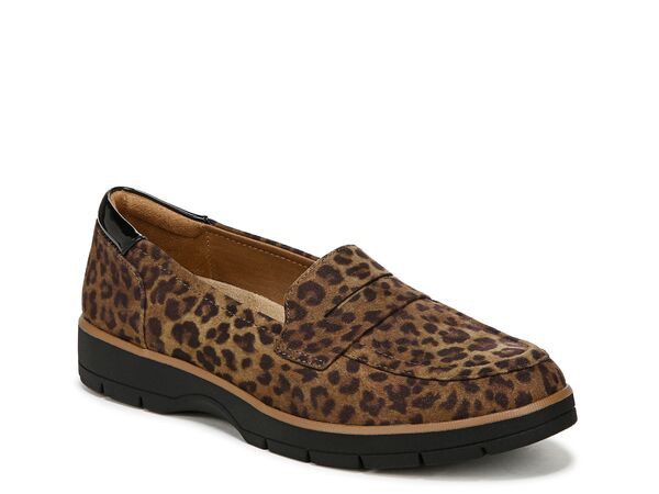 ドクター・ショール レディース スリッポン・ローファー シューズ Nice Day Penny Loafer Dark Brown Leopard Print