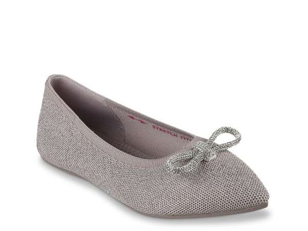 スケッチャーズ レディース スリッポン・ローファー シューズ Cleo Point Glitzy Haze Slip-On Silver Metallic