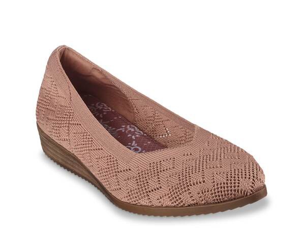 スケッチャーズ レディース スリッポン・ローファー シューズ CleoR Sawdust With Grace Wedge Slip-On Tan