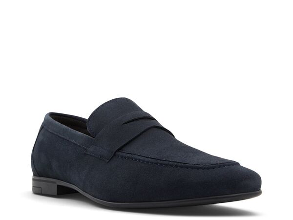 アルド メンズ スリッポン・ローファー シューズ Wakith Penny Loafer Navy Suede