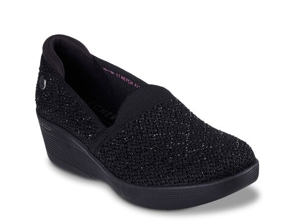 スケッチャーズ レディース スリッポン・ローファー シューズ x Martha Stewart Pier-Lite My Reflection Wedge Slip-On Blackの通販は