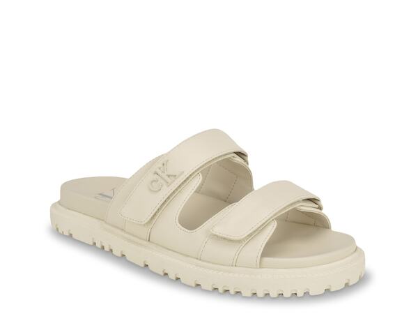 カルバンクライン サンダル シューズ レディース Women's Crude Casual Slide-On Flat Sandals Cream カルバンクライン レディース サンダル シューズ Donne Sandal Ivory