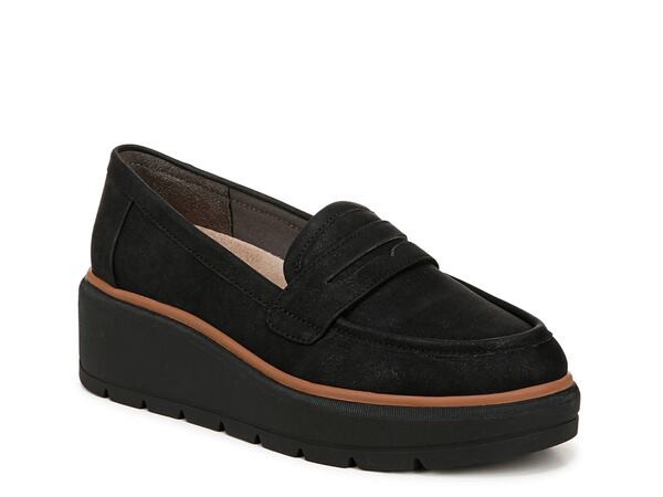 ドクター・ショール レディース スリッポン・ローファー シューズ Nice Day Max Wedge Penny Loafer Black