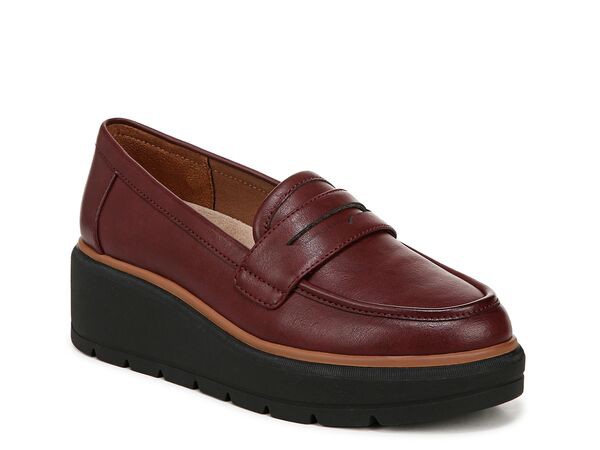 ドクター・ショール レディース スリッポン・ローファー シューズ Nice Day Max Wedge Penny Loafer Burgundy