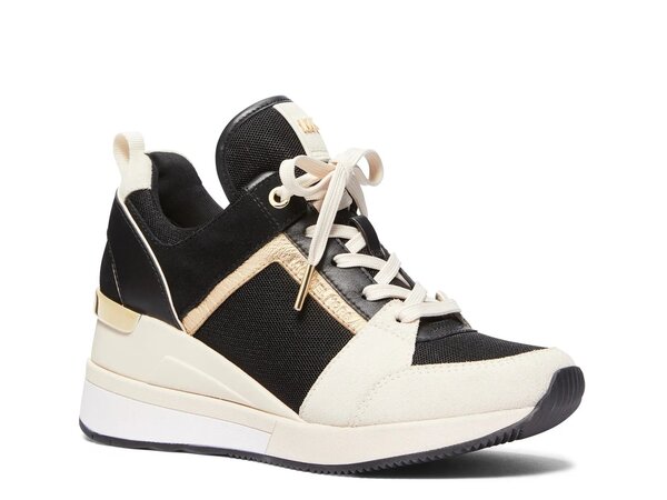 マイケルコース レディース スニーカー シューズ Georgie Trainer Wedge Sneaker Cream/Black