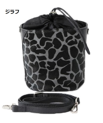 送料無料 イタリア製 ファー＆レザー 巾着型ポシェット レディース バケツ型 バッグの通販は