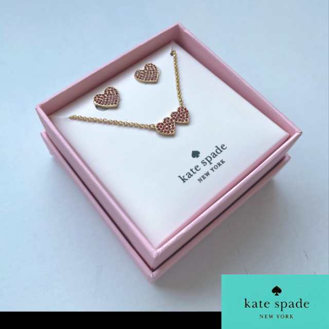 Kate Spade (ケイトスペード）レッドハート ネックレス ピアス セット