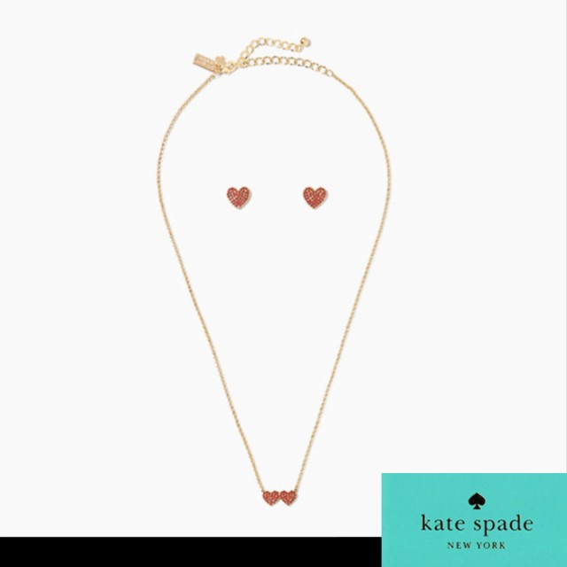 Kate Spade (ケイトスペード）レッドハート ネックレス ピアス セット