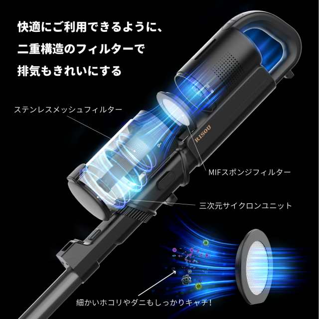 新品 コードレス 掃除機 強力吸引 スティッククリーナー サイクロン 自立構造 掃除機 コードレス サイクロン スティッククリーナー コードレス
