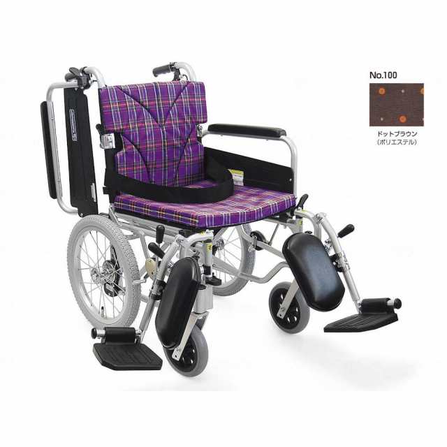 カワムラサイクル 簡易モジュール介助用 中床タイプ 車いす ドットブラウン 座幅38cm KA816-38B-M