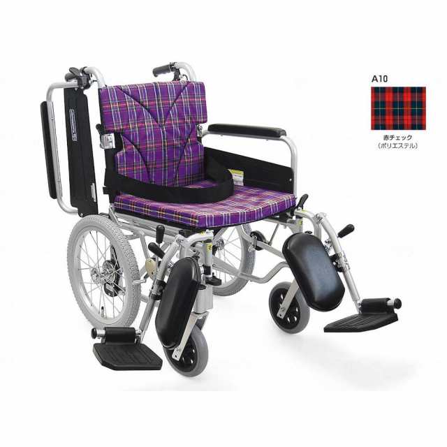 【 大感謝セール】 車椅子】車椅子 カワムラサイクル:赤チェック 車椅子