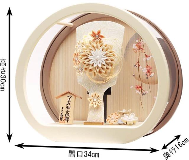 羽子板 久月 ケース飾り 円形舞華 つまみ細工 モカ 7号 円形アクリルケース 【2025年度新作】 h071-k-96490の通販は