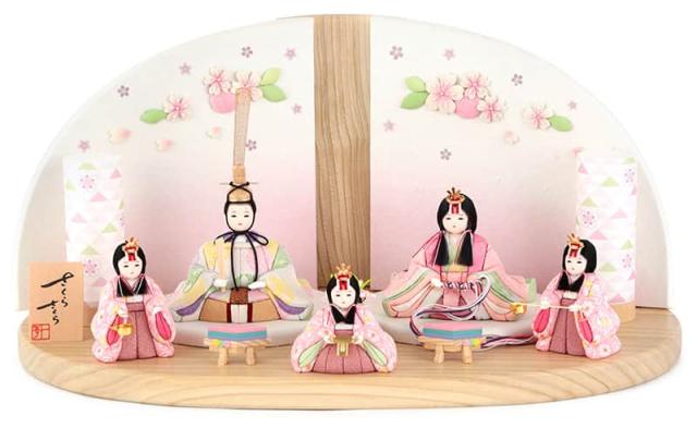 雛人形 コンパクト 一秀 ひな人形 雛 木目込人形飾り 平飾り 五人飾り 木村一秀作 さくらさくら 入れ目 【2025年度新作】 h073-ic-102の通販は 147,990円