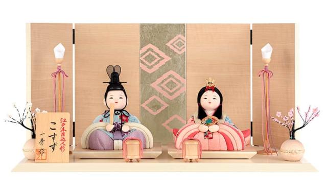 雛人形 コンパクト 一秀 ひな人形 雛 木目込人形飾り 平飾り 親王飾り 木村一秀作 こすず 入れ目 16号 【2025年度新作】 h073-ih-28-5の通販は 111,390円