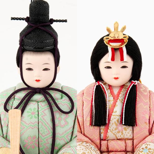 一秀作　江戸木目込人形　雛人形　親王平飾り・間口約４５×奥行約３０×高さ約３２㎝ 一秀作 江戸木目人形 雛人形 親王平飾り 間口45×奥行30×高