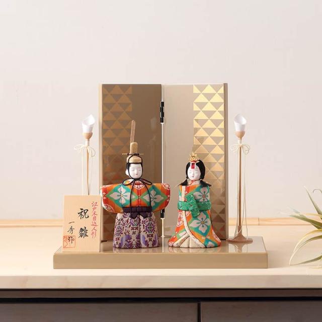 雛人形 コンパクト 一秀 ひな人形 雛 木目込人形飾り 平飾り 親王飾り 立雛 木村一秀作 祝雛 神雛 【2025年度新作】 h073-ig-006-6の通販は 44,274円