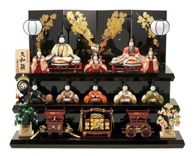 雛人形 コンパクト 一秀 ひな人形 雛 木目込人形飾り 三段飾り 十人飾り 木村一秀作 大和雛 25号 【2025年度新作】 h073-ik-017の通販は