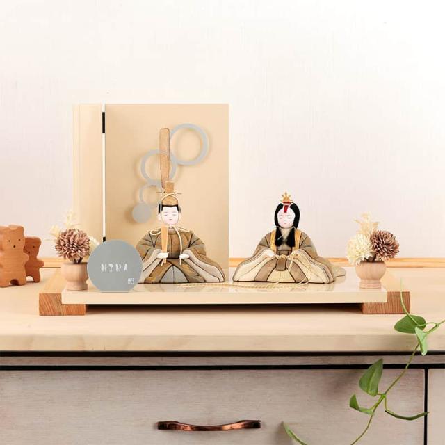 雛人形 コンパクト 一秀 ひな人形 雛 木目込人形飾り 平飾り 親王飾り 木村一秀作 正絹 16号 【2025年度新作】 h073-ib-012-7の通販は 91,590円