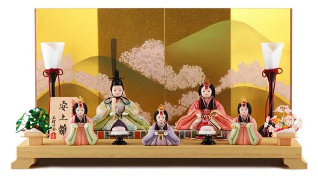 一秀 安土雛 五人飾り ケース入り 16号 一秀 安土雛 五人飾り ケース入り 16号 雛人形 一秀 木目込み 五