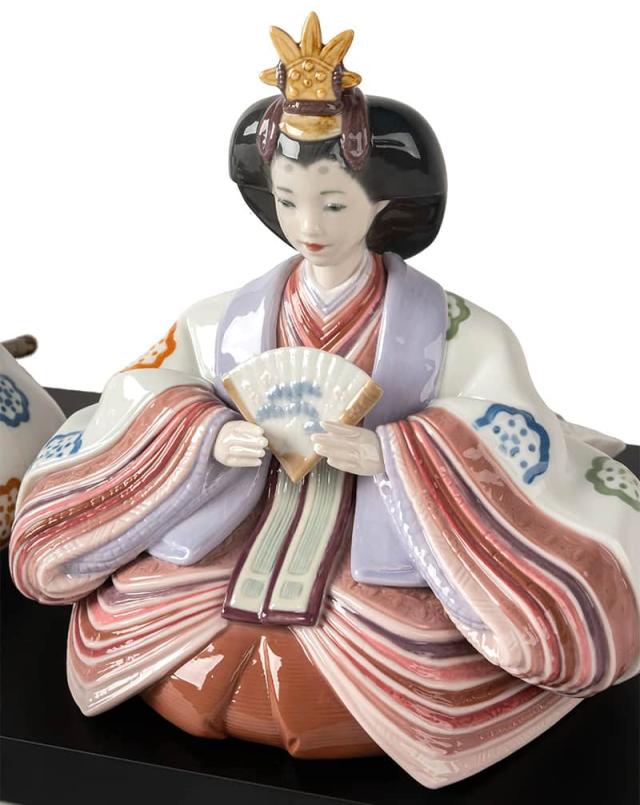 リヤドロ 雛人形 Lladro ひな人形 雛 平飾り 親王飾り 花文様