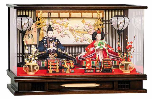 雛人形 平安豊久 コンパクト ひな人形 ケース飾り 親王飾り 大宮 刺繍 小三五親王 アクリルケース 【2024年度新作】 h063-mo-333748 の通販は