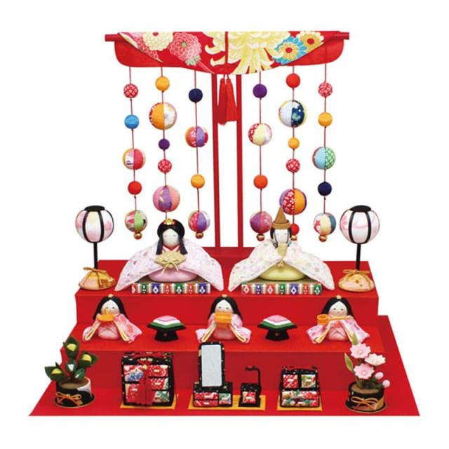 雛人形 リュウコドウ コンパクト ひな人形 雛 段飾り 五人飾り 色彩雛 【2024年度新作】 swrk-1-815 の通販は