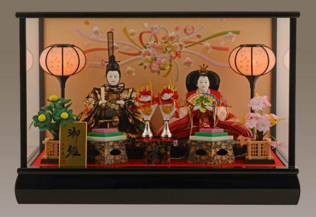 雛人形 親王飾り コンパクト ライト オルゴール 【公式通販】