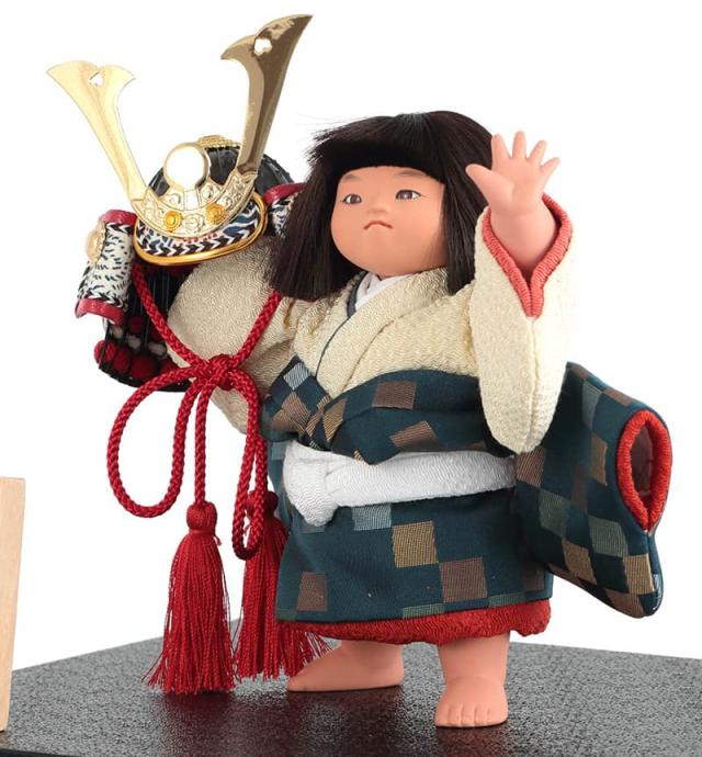 五月人形 幸一光 コンパクト 松崎人形 金太郎 武者人形 ケース飾り 五号 金太 兜 黒塗カブセケース 【2025年度新作】 h075-koi-5632の通販は