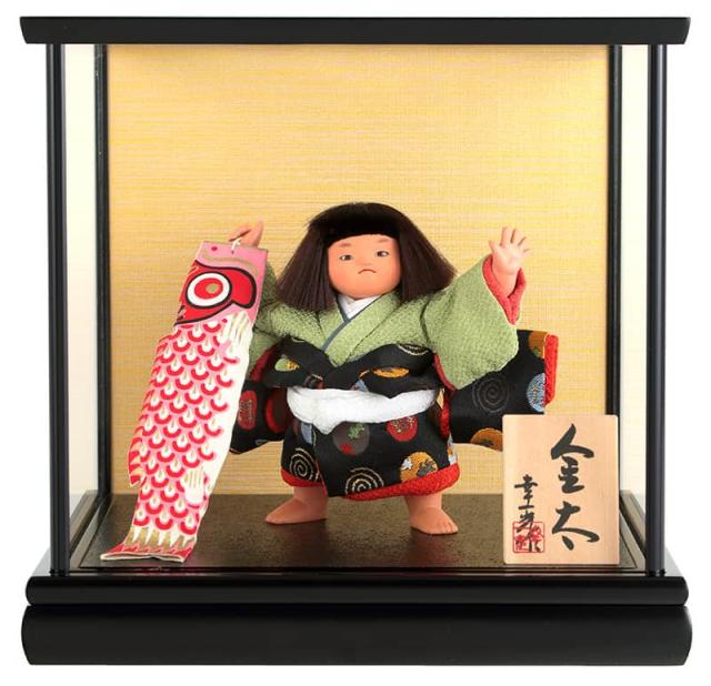 五月人形 幸一光 コンパクト 松崎人形 金太郎 武者人形 ケース飾り 五号 金太 鯉 黒塗カブセケース 【2025年度新作】 h075-koi-5633の通販は