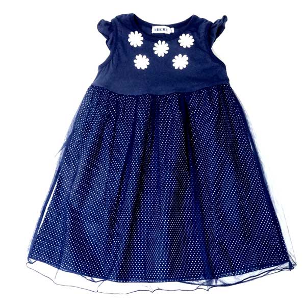 セール ワンピース ノースリーブ 花モチーフ チュール付き 綿天竺 ベビー 赤ちゃん 子供 キッズ 女児用 女の子 紺 ネービー 160の通販はau Pay マーケット ちびっこハウス のま