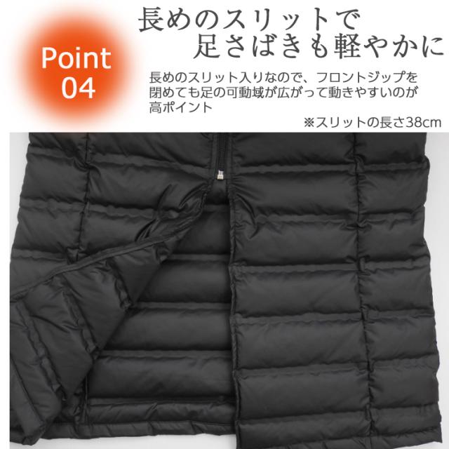 ベンチコート ダウン レディース ダウンコート ロング 冬 ライトダウンコート きれいめ 軽量 超ロング アウター 秋冬 ダウンジャケット ロングコート ロングダウンコート ジップアップ フード 防寒 黒 M/L/LL/3L/4L/5L 大きいサイズ ライトダウン 超ロングダウンコート_8