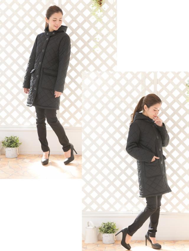 裏ボアコート キルティング コート レディース アウター 秋 冬 裏