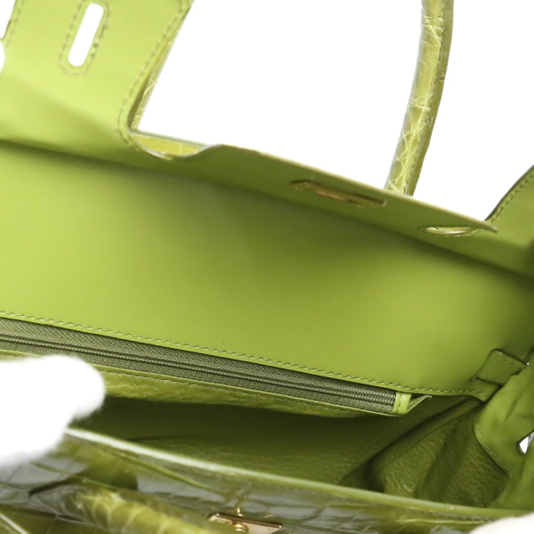 新品 シャイニング コンパクト ヘンローン クロコダイル 黄緑 ハンドバッグ Crocodileの通販はau Pay マーケット Pawnshop Matsui Au Pay マーケット店