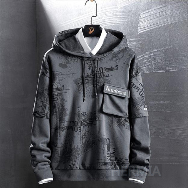 メンズパーカー 長袖 プルオーバーパーカー 切り替え パーカ お兄系 パーカー メンズ ファッション セール 秋服 新作の通販はau Pay マーケット Hermia