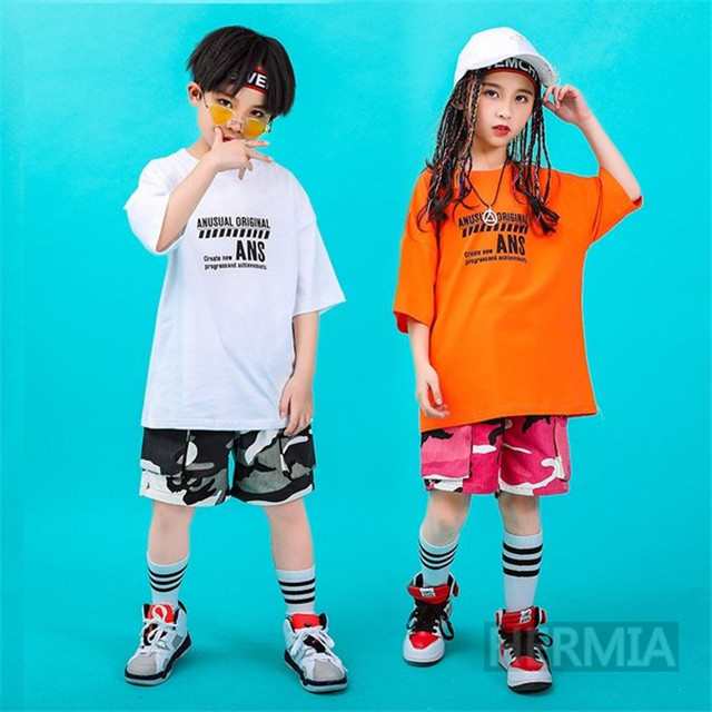 キッズ ダンス衣装 ヒップホップ Hiphop 子供 男の子 女の子 Tシャツ 半ズボン ダンスパンツ ジャズダンスストリート系 練習着 体操服 舞の通販はau Pay マーケット Hermia