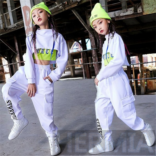 キッズ ダンス衣装 ヒップホップ Hiphop ダンストップス トップス パンツ ズボン ホワイト 長袖 子供 女の子 チアガール ステージ衣装 の通販はau Pay マーケット Hermia