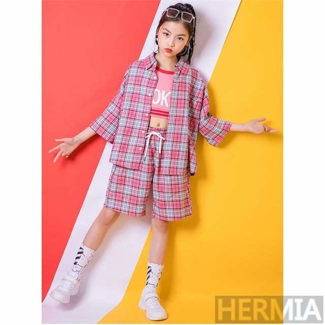 キッズ ダンス衣装 ヒップホップ Hiphop セットアップ チェック柄 チェックシャツ パンツ 子供 男の子 女の子 ジャズダンス ステージ衣装の通販はau Pay マーケット Hermia