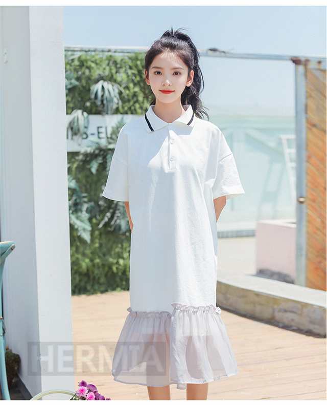 ワンピース スカート ロングtシャツ フレア ロング 夏 夏服 レディース おしゃれ かわいい ティーンズファッション 中学生 女子 私服 韓の通販はau Pay マーケット Hermia