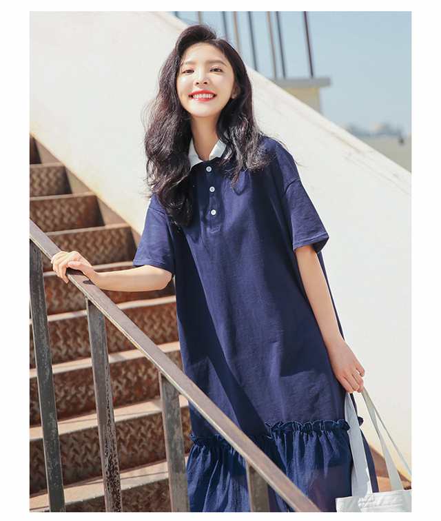 ワンピース スカート ロングtシャツ フレア ロング 夏 夏服 レディース おしゃれ かわいい ティーンズファッション 中学生 女子 私服 韓の通販はau Pay マーケット Hermia